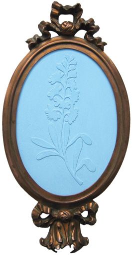 blaublütig, Tempera auf Holz,13,3 x 9,2 cm, 2008