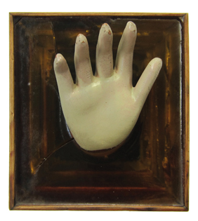 Streicheln, Assemblage, 16 x 14,5 x 12 cm, 1995